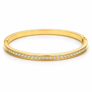 Women's Anti Tarnish 18K Gold Plated Bracelet with Crystal Design